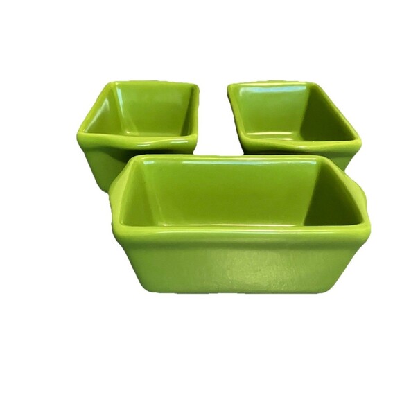 3 "Celebrate It "Ceramic Bakeware Dishes Loaf Pans Autumn Green Decor Holiday - Picture 5 of 13